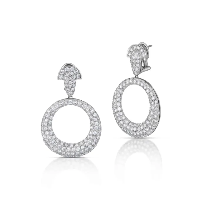 1000 Carat Pave Diamond Door Knocker Earrings Stephen Silver Fine Jewelry Earrings