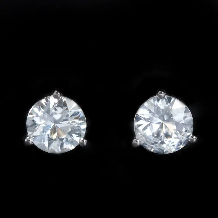 14K White Gold 212 CTW Sapphire Stud Earrings The Gem House Earrings