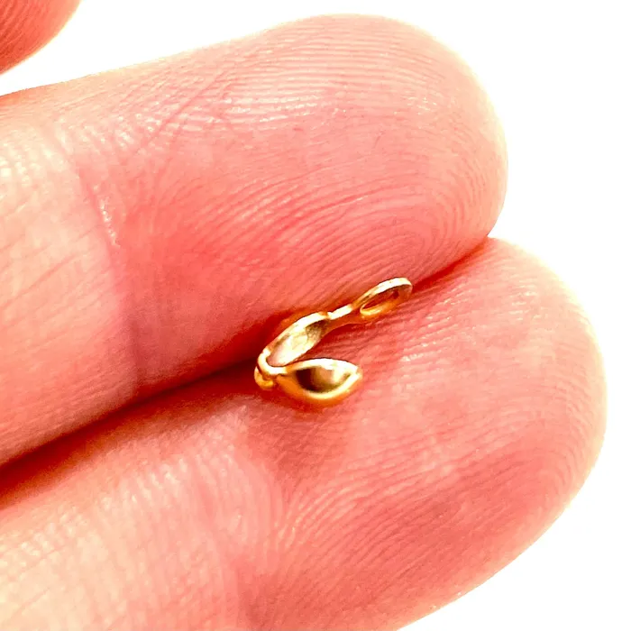 24K Gold Plated Single Loop Bead Tip Clamshells Fold Over Crimp Bead Knot Tip Cover Ends Knot Covers Peppy Beads Earrings 24K Gold Plated Single Loop Bead Tip Clamshells Fold Over Crimp Bead Knot Tip Cover Ends Knot Covers Peppy Beads Earrings