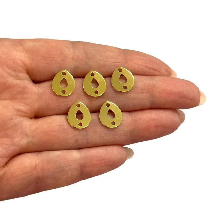 24Kt Gold Plated Drop Charms 5 pcs in a pack Peppy Beads Earrings