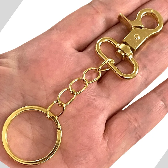 24Kt Gold Plated KeyringKeychains with Large Swivel Clasp Peppy Beads Necklaces 24Kt Gold Plated KeyringKeychains with Large Swivel Clasp Peppy Beads Necklaces