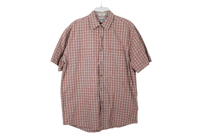 Aeropostale Vintage Aeropostale Red Plaid Short Sleeved Shirt M Earrings