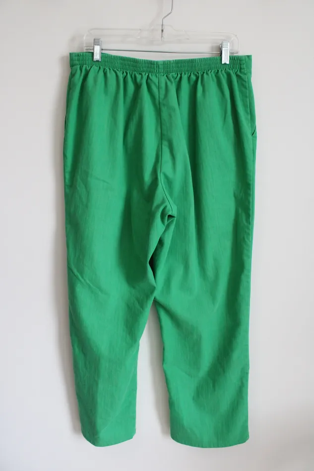 Alfred Dunner Earrings Alfred Dunner Green Denim Elastic Waistband Pant 14
