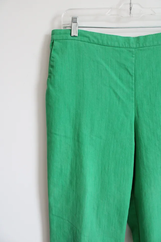 Alfred Dunner Earrings Alfred Dunner Green Denim Elastic Waistband Pant 14