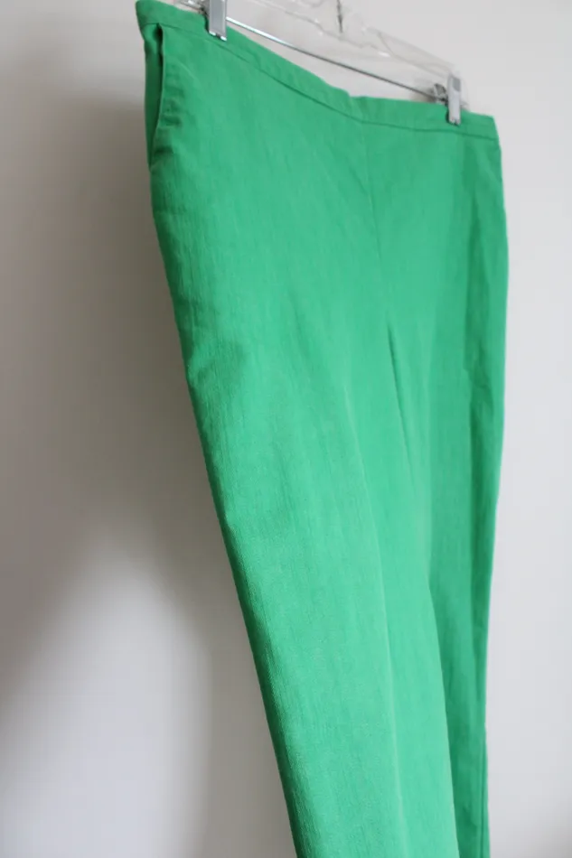 Alfred Dunner Earrings Alfred Dunner Green Denim Elastic Waistband Pant 14
