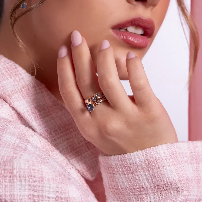 Anello Fedina toile con Punti Luce in Cubic Zirconia Bronzallure Earrings