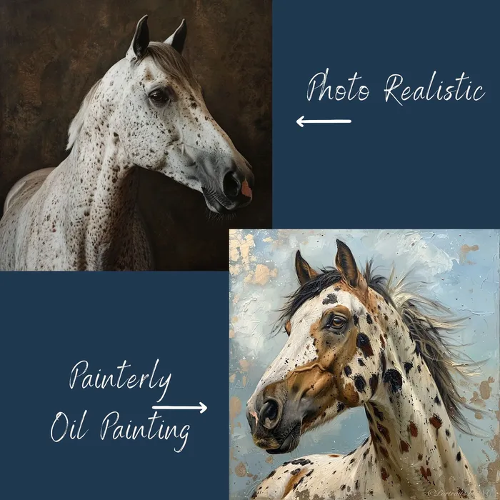 Appaloosa Custom Horse Portrait Brown and Beige Background Portraits by NC Necklaces