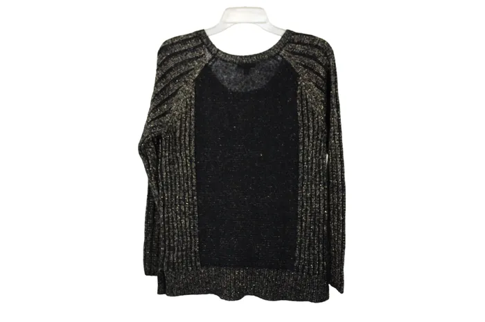 APT9 Black Gold Shimmer Knit Sweater M APT9 Rings