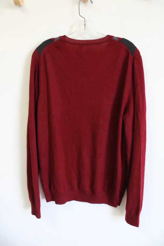 APT9 Merino Wool Blend Red Argyle Sweater XL APT9 Earrings