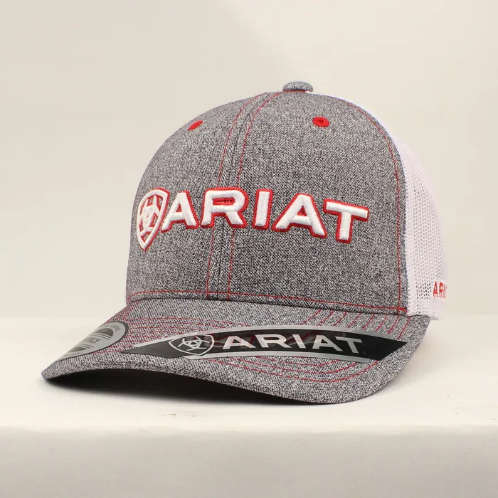 ARIAT MENS HEATHER GREY RED BORDER STITCH ARIAT CAP M F WESTERN PRODUCTION INC Earrings ARIAT MENS HEATHER GREY RED BORDER STITCH ARIAT CAP M F WESTERN PRODUCTION INC Earrings
