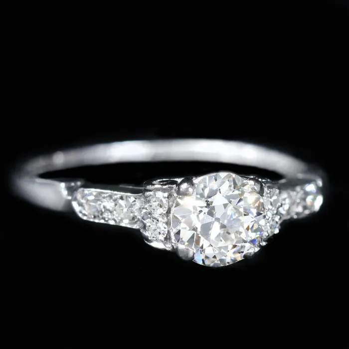 Art Deco 069 Carat Old European Cut Diamond Engagement Ring Jack Weir and Sons Inc Rings Art Deco 069 Carat Old European Cut Diamond Engagement Ring Jack Weir and Sons Inc Rings