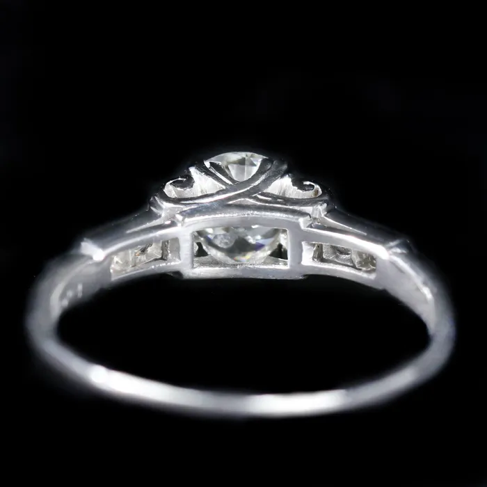 Art Deco 069 Carat Old European Cut Diamond Engagement Ring Jack Weir and Sons Inc Rings