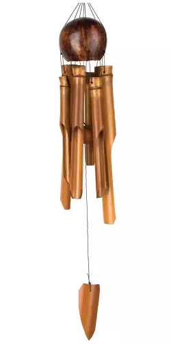 BAMBOOSOURCETR Earrings Handcarved Bamboo Coconut Wind Chime