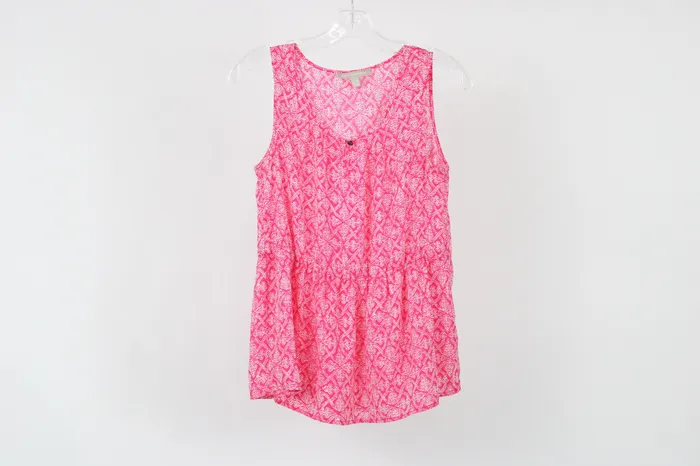 Banana Republic Pink Patterned Tank Top XS Banana Republic Earrings