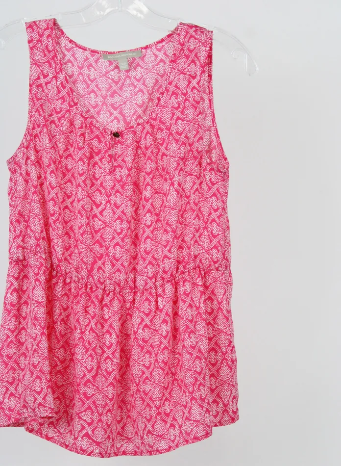 Banana Republic Pink Patterned Tank Top XS Banana Republic Earrings