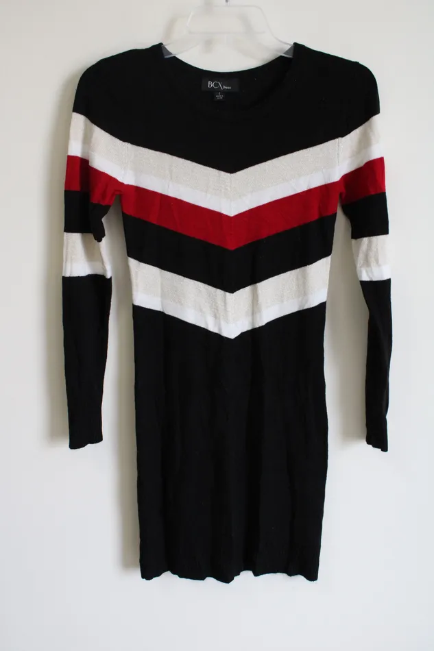 BCX BCX Black Knit Striped Dress S Rings