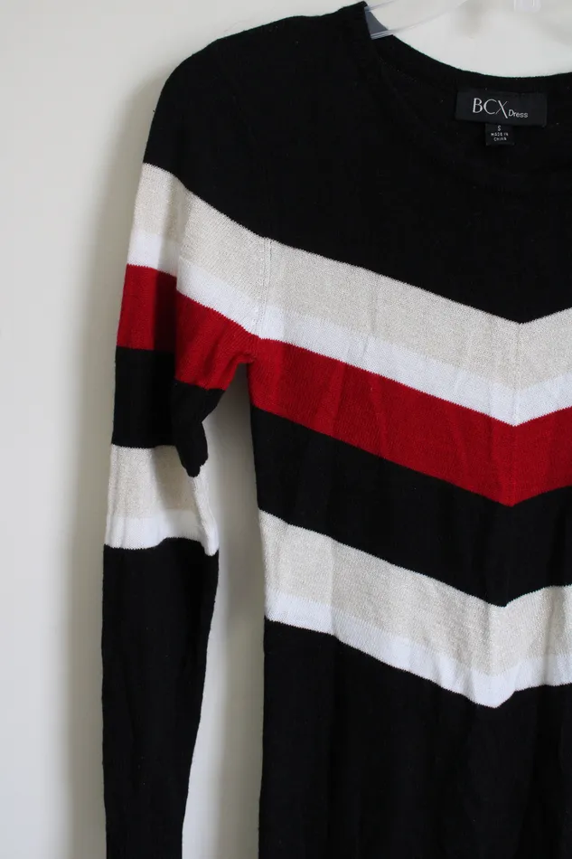 BCX BCX Black Knit Striped Dress S Rings