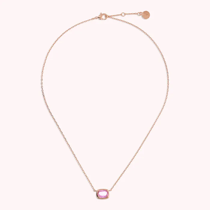 Bronzallure Earrings Collana Catena Forzatina con Prisma Gem a Baguette