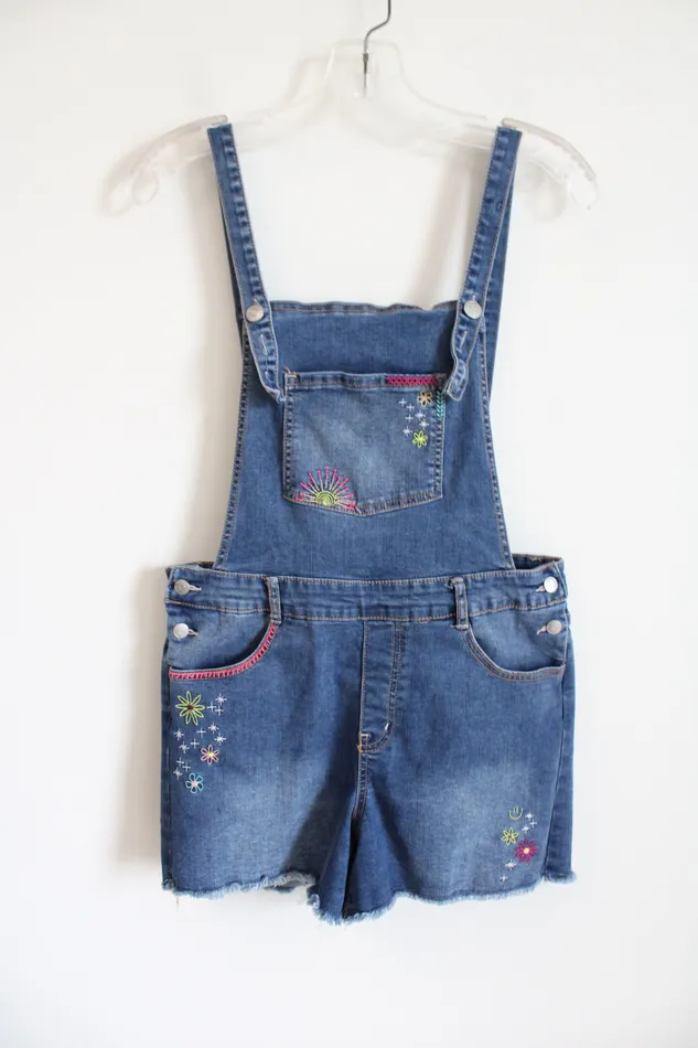 Cat Jack Necklaces Cat Jack Denim Embroidered Overall Shorts Youth XL 1416