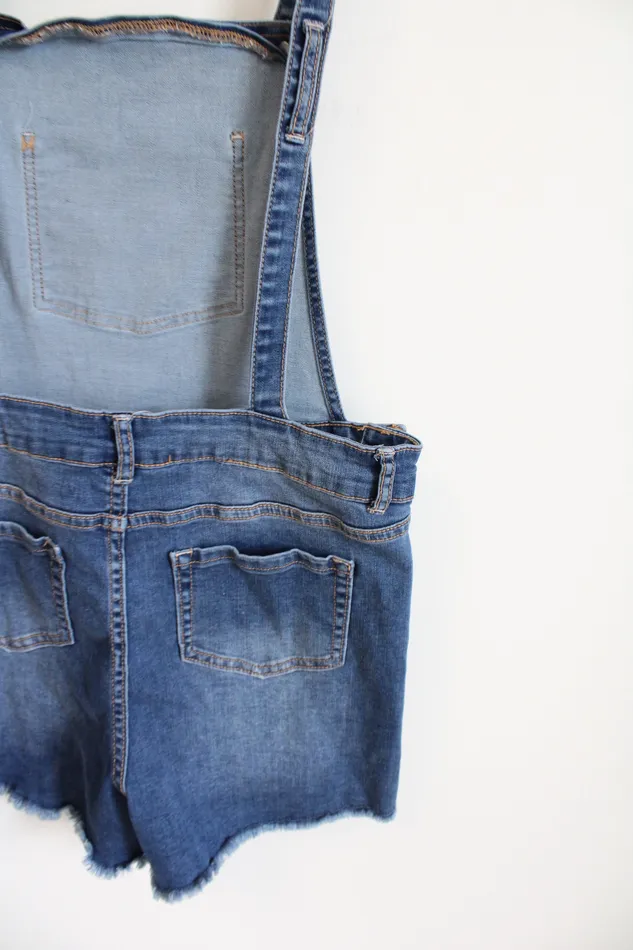 Cat Jack Necklaces Cat Jack Denim Embroidered Overall Shorts Youth XL 1416
