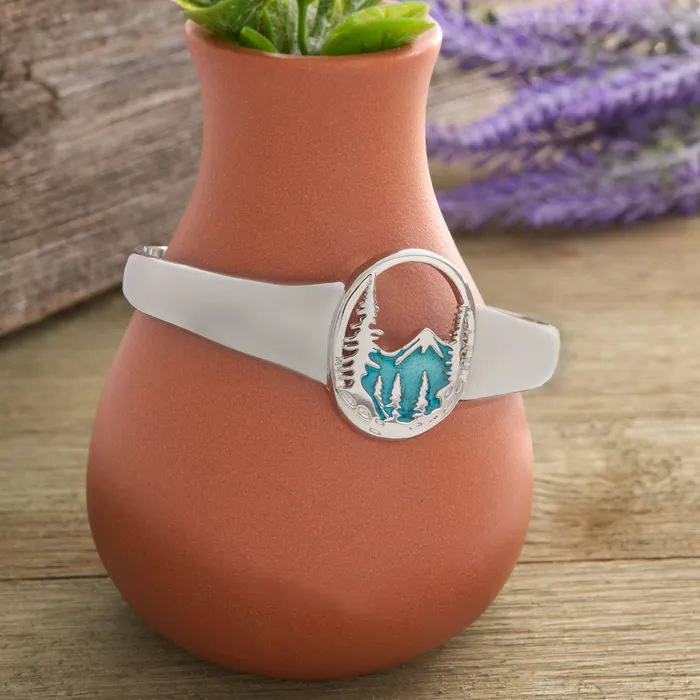 Chadds Ford Jewelry Bracelets Snowy Forest Mountain Oversized Cuff Bracelet