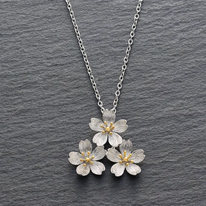 Chadds Ford Jewelry Necklaces Triple Cherry Blossom Necklace