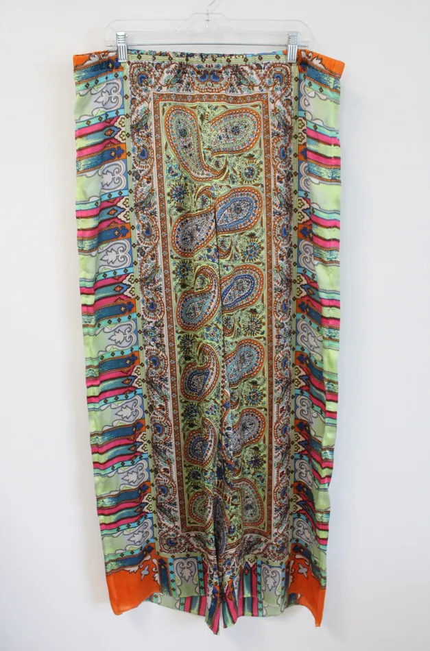 Chicos Paisley Satin Lightweight Summer Pant 3 XL16 Chicos Earrings