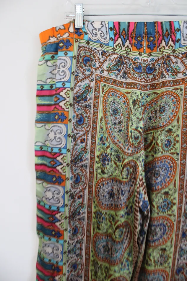 Chicos Paisley Satin Lightweight Summer Pant 3 XL16 Chicos Earrings