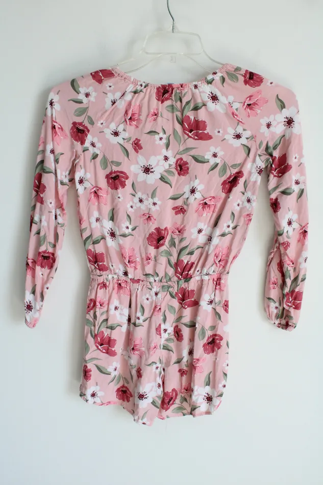 Childrens Place Childrens Place Pink Floral Romper 1012 Earrings