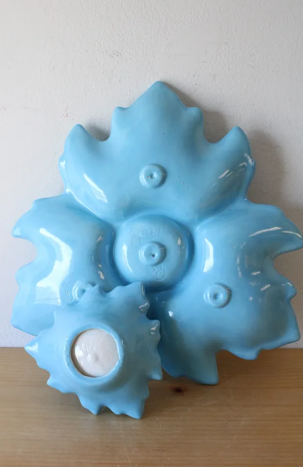 CM 1967 Blue Leaf Ceramic 2 Piece Tray Jubilee Thrift Rings