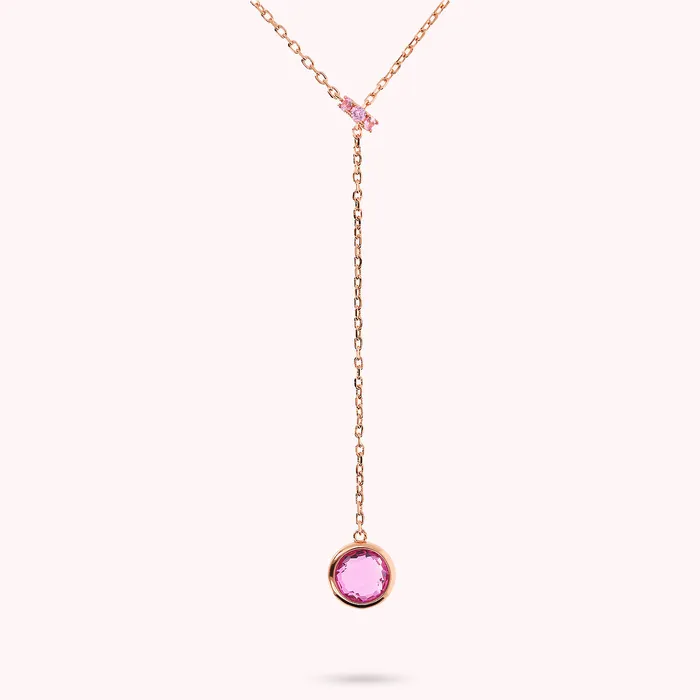 Collana a Cravatta con Rondella in Pav e Pendente in Prisma Gem Tonda Bronzallure Earrings