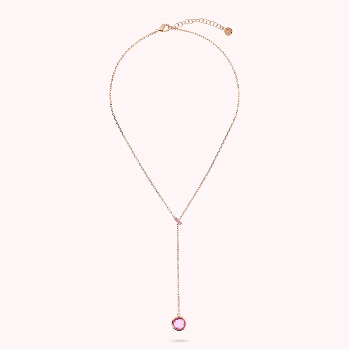 Collana a Cravatta con Rondella in Pav e Pendente in Prisma Gem Tonda Bronzallure Earrings