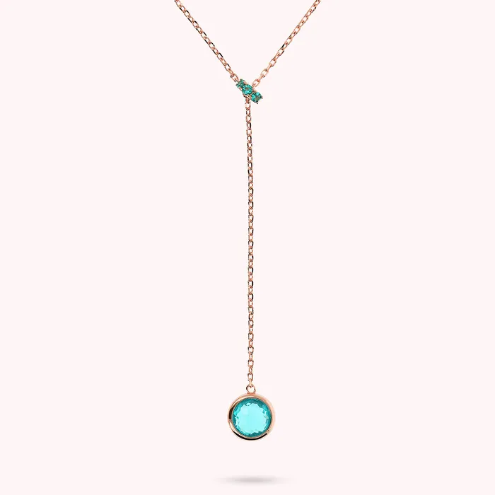 Collana a Cravatta con Rondella in Pav e Pendente in Prisma Gem Tonda Bronzallure Earrings