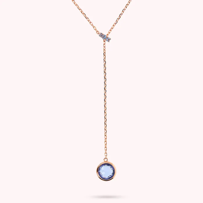Collana a Cravatta con Rondella in Pav e Pendente in Prisma Gem Tonda Bronzallure Earrings