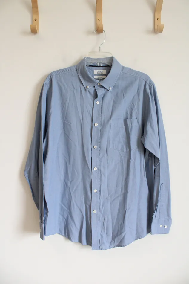 Croft Barrow Croft Barrow Easy Care Blue Long Sleeved Button Down Shirt L Rings Croft Barrow Croft Barrow Easy Care Blue Long Sleeved Button Down Shirt L Rings
