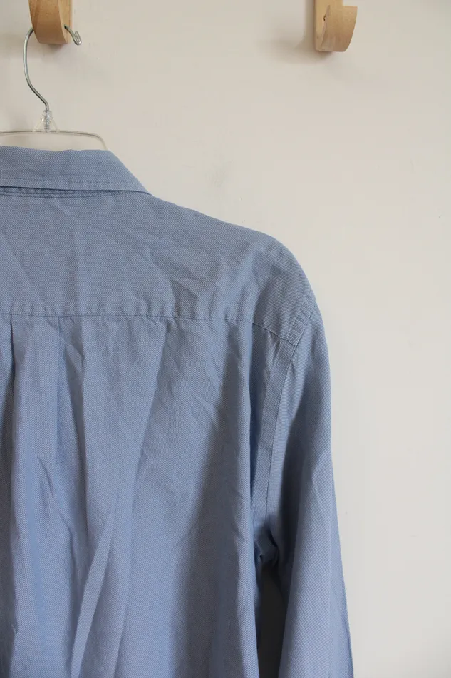 Croft Barrow Croft Barrow Easy Care Blue Long Sleeved Button Down Shirt L Rings