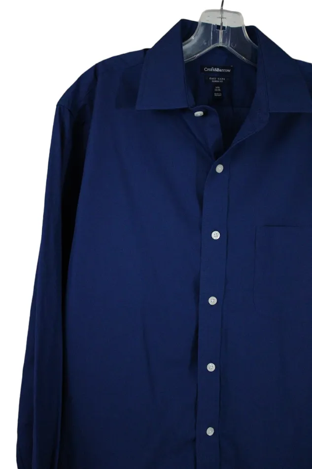 Croft Barrow Rings Croft Barrow Blue Easy Care Classic Fit Shirt 16 12 3435