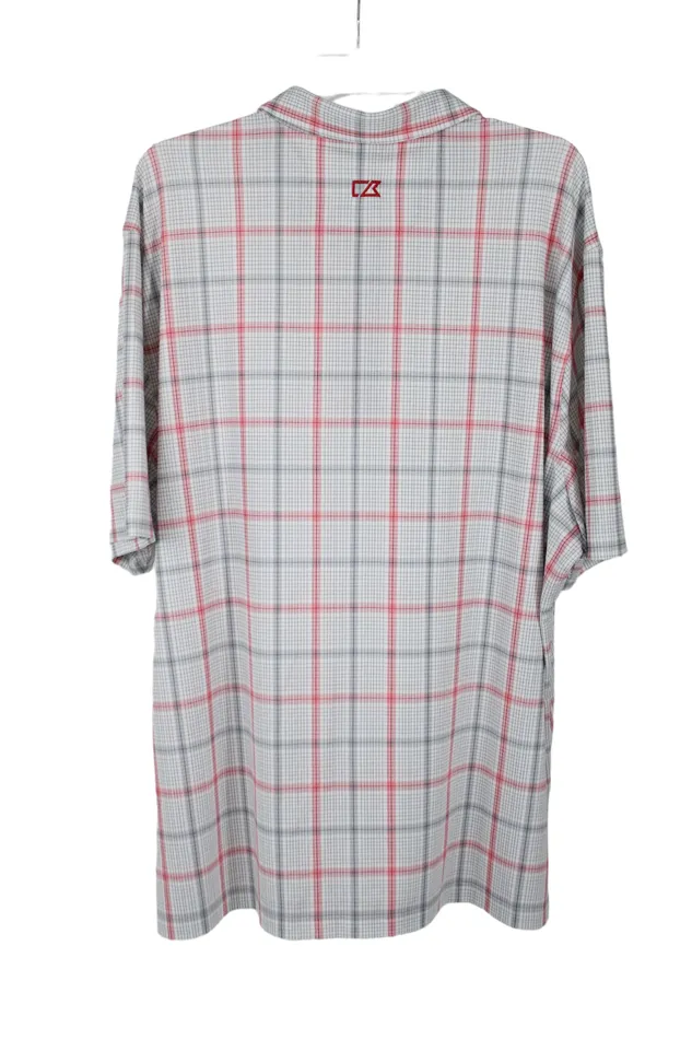Cutter Buck Rings Cutter Buck Red White Plaid Polo Shirt 2XL