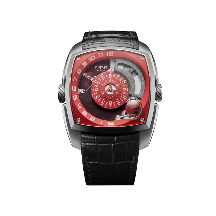Cyrus Cyrus Klepcys Mars Red Watch Earrings
