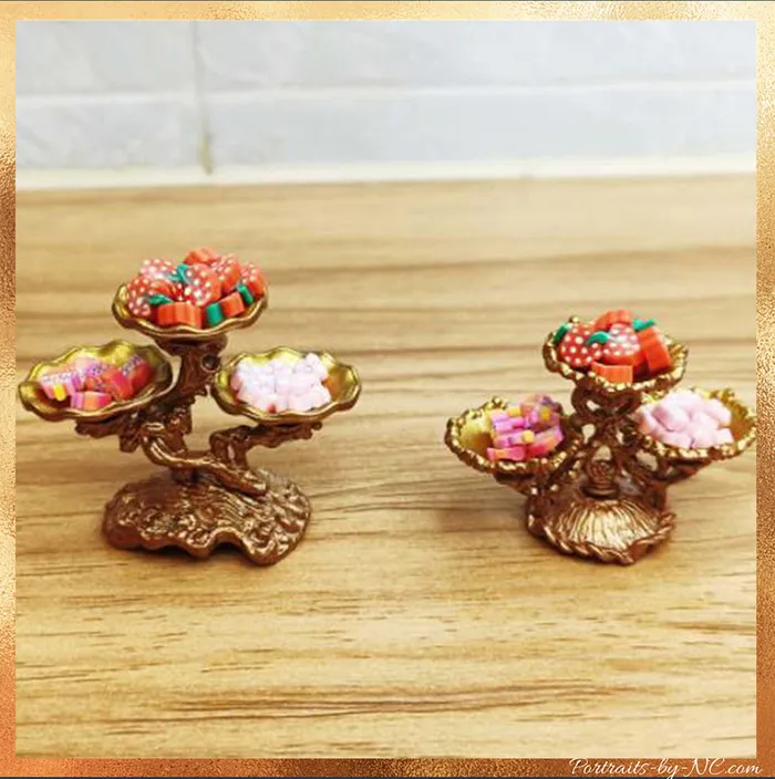 Dessert Fruit or Cake Stand Dollhouse 112 scale Accessory DSERS Earrings