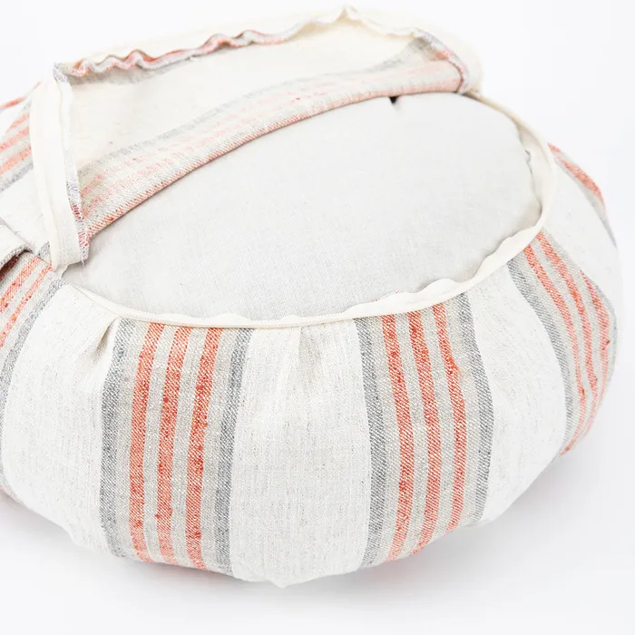 DharmaCrafts Earrings Coral Stripe Buckwheat Hull Zafu