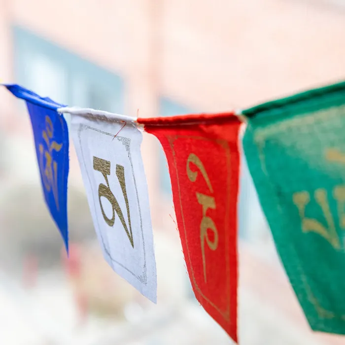 DharmaCrafts Earrings Small Sacred Mantra Prayer Flags