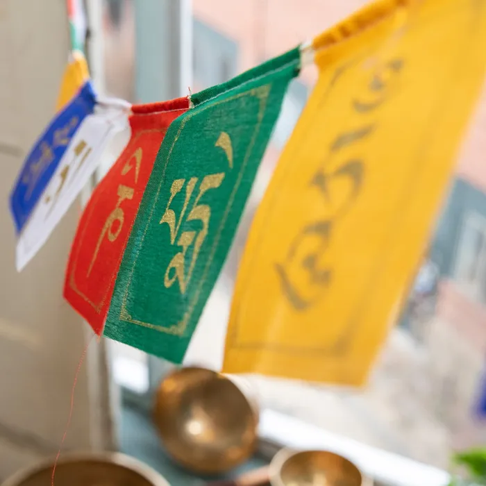 DharmaCrafts Earrings Small Sacred Mantra Prayer Flags