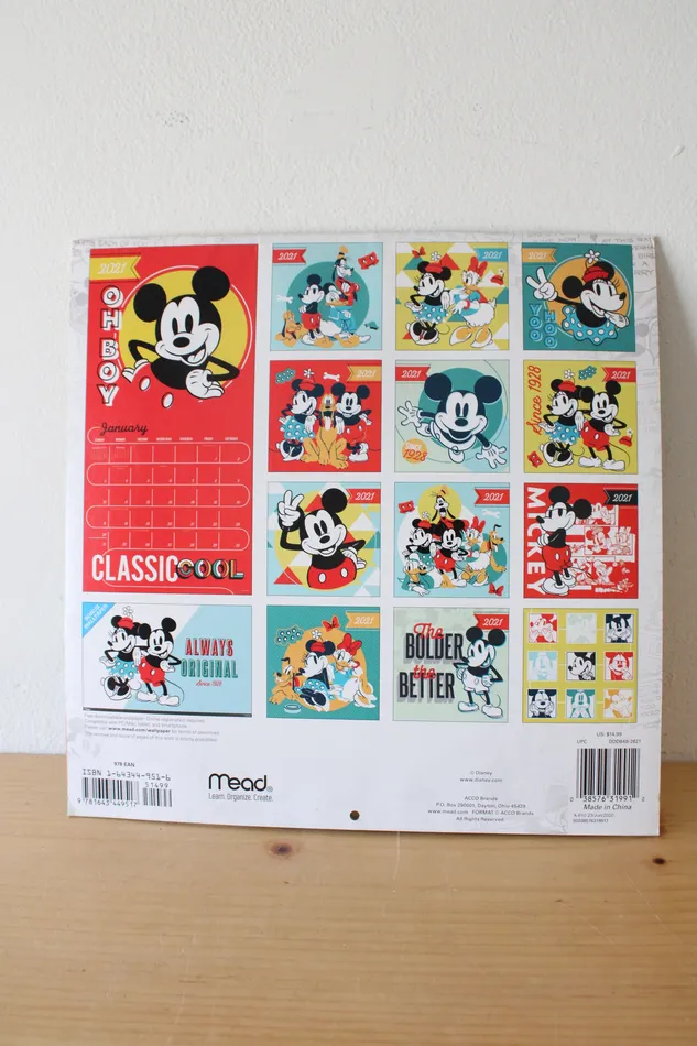 Disney Earrings Disney Mickey Oh Boy 16Month 2021 Calendar