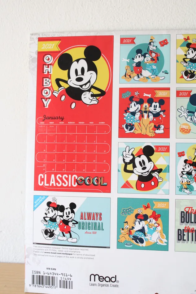Disney Earrings Disney Mickey Oh Boy 16Month 2021 Calendar
