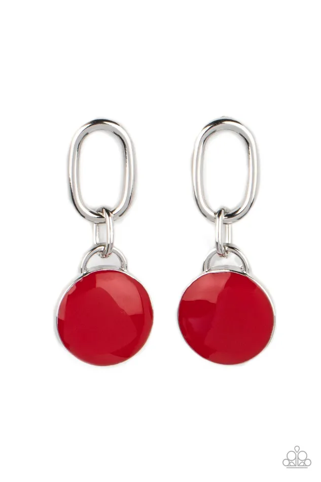 Drop a TINT Red Paparazzi Accessories Earrings