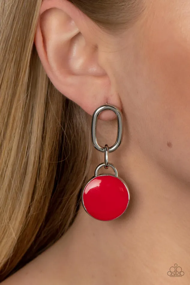 Drop a TINT Red Paparazzi Accessories Earrings