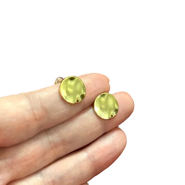 Earrings 24Kt Gold Plated Brass Stud Earrings 2 pcs in a pack Peppy Beads