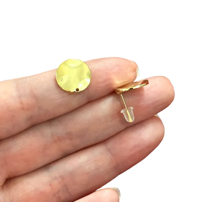 Earrings 24Kt Gold Plated Brass Stud Earrings 2 pcs in a pack Peppy Beads Earrings 24Kt Gold Plated Brass Stud Earrings 2 pcs in a pack Peppy Beads