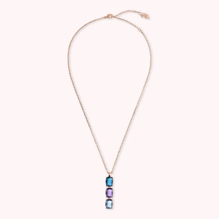 Earrings Bronzallure Collana Trilogy con Prisma Gem Taglio Mosaico